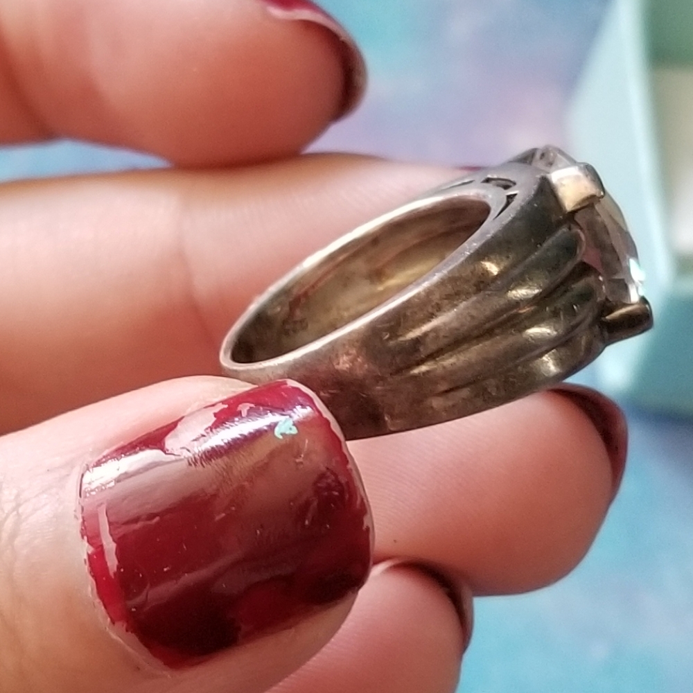 Solid Vintage Silver Ring - image 3